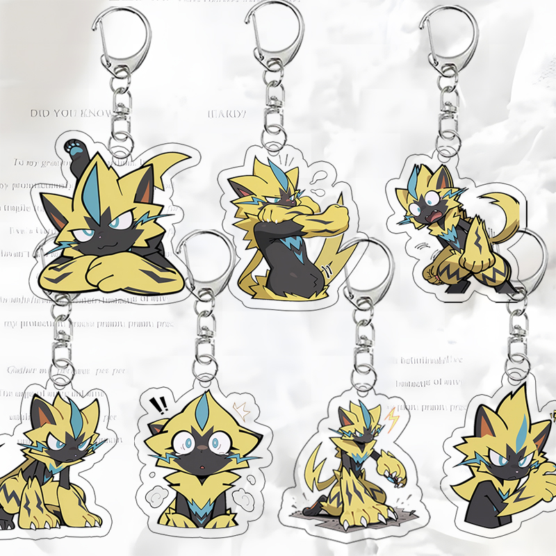 Badminton Meme - Zeraora Acryl sleutelhanger Q-versie Meme tasaccessoires