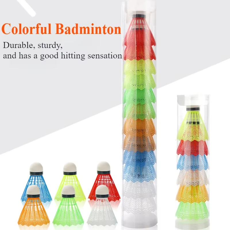 Badminton Bwf - 12 stuks kleurrijke plastic badmintonshuttles, duurzame