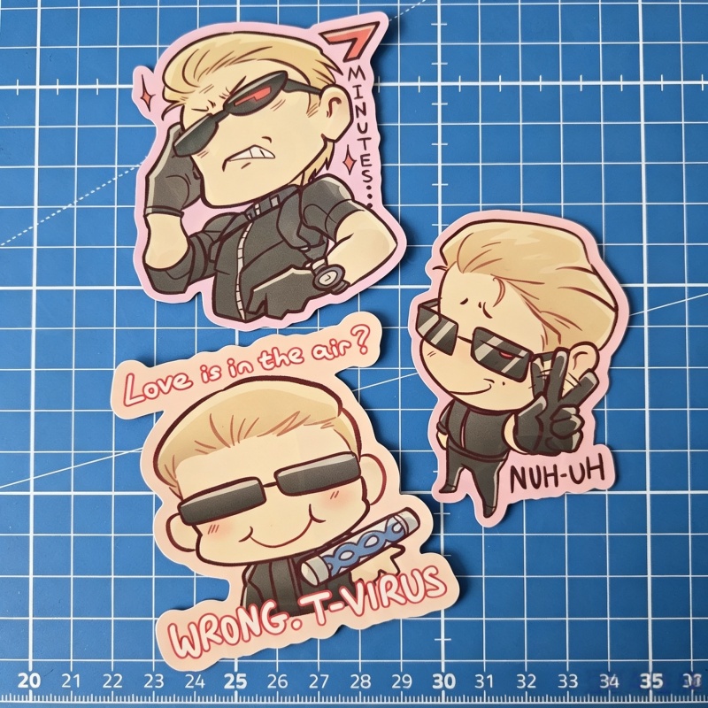 Badminton Meme - Resident Evil Wesker Chibi Meme Stickers